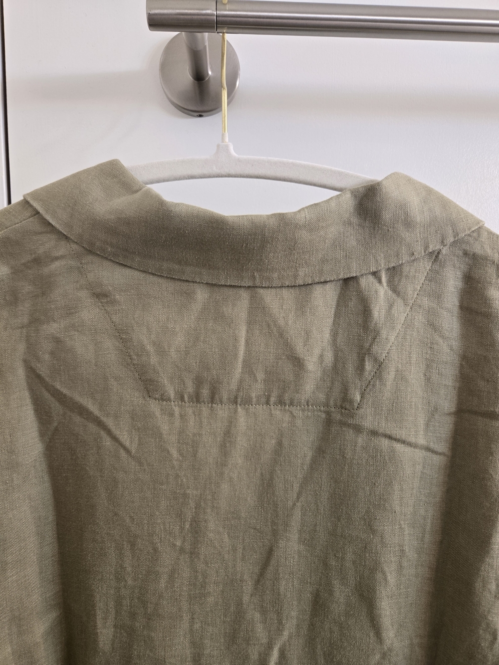 Quince 100% European Flax Linen Short Sleeve Shirt Olive Green Small CMA01 - Picture 5 of 15